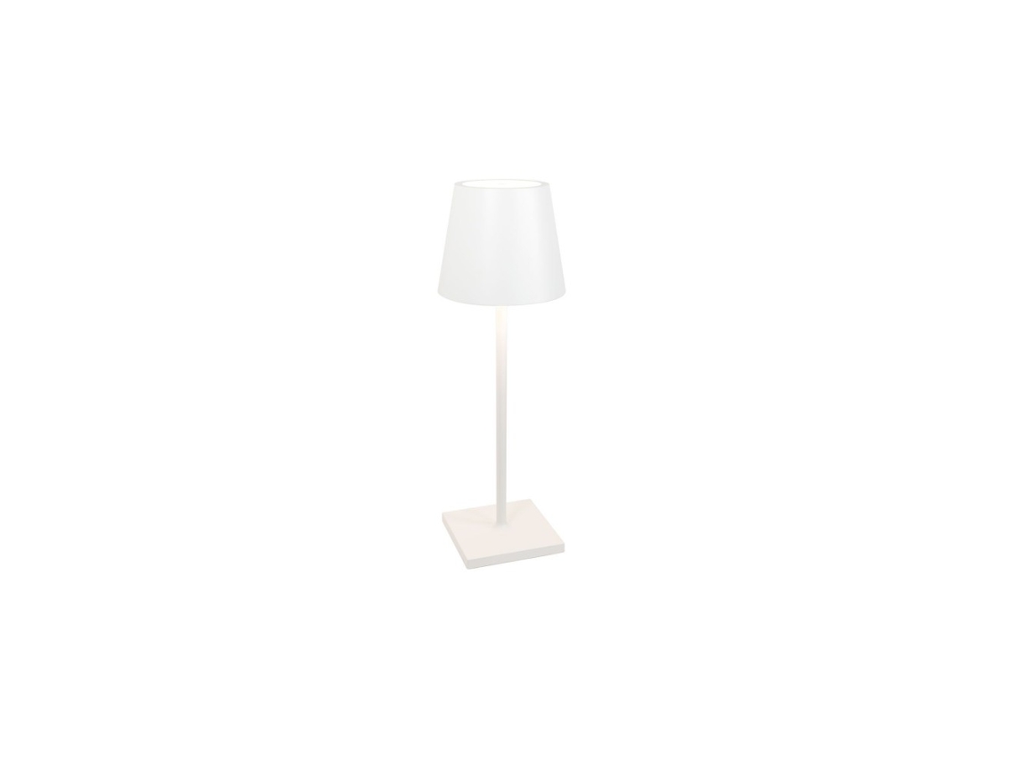 Lámpara de Mesa Poldina L Escritorio Blanco LED Recargable y Regulable ZAFFERANO