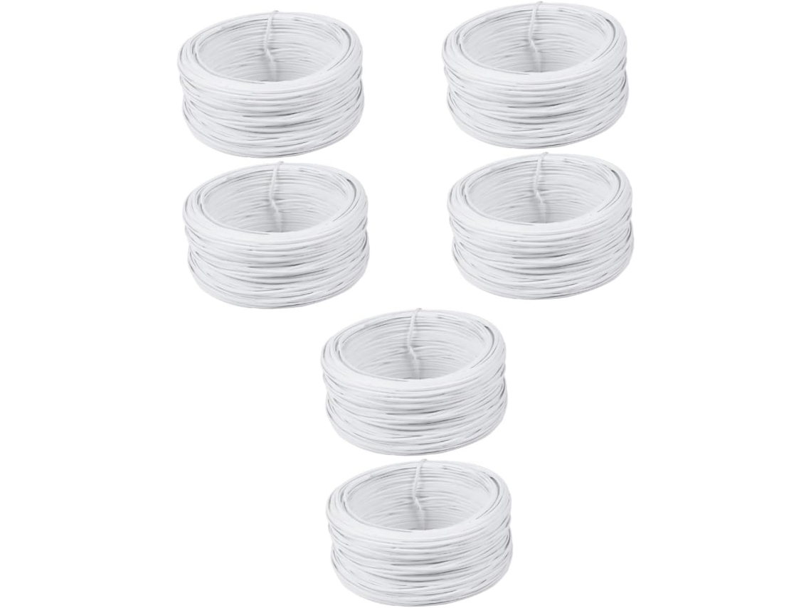 Inoomp 6 Rollos De Alambre Recubierto De Pvc Para Atar Plantas, Flexible Y Duradero Para Jardinería, Proyectos De
