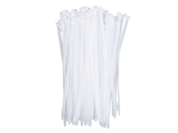 100 clips de nailon para cables, color blanco, 250 lb de resistencia, 300 mm, dorado claro