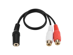 Adaptador convertidor de cable estéreo de 3,5 mm a 2 RCA dorado