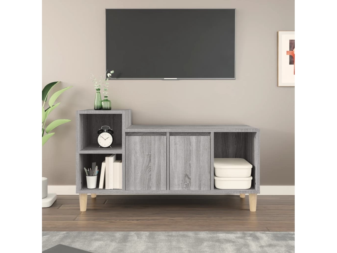 Mueble Tv 100 x 35 x 55 cm Base Madera Gris Sonoma-Derivatives