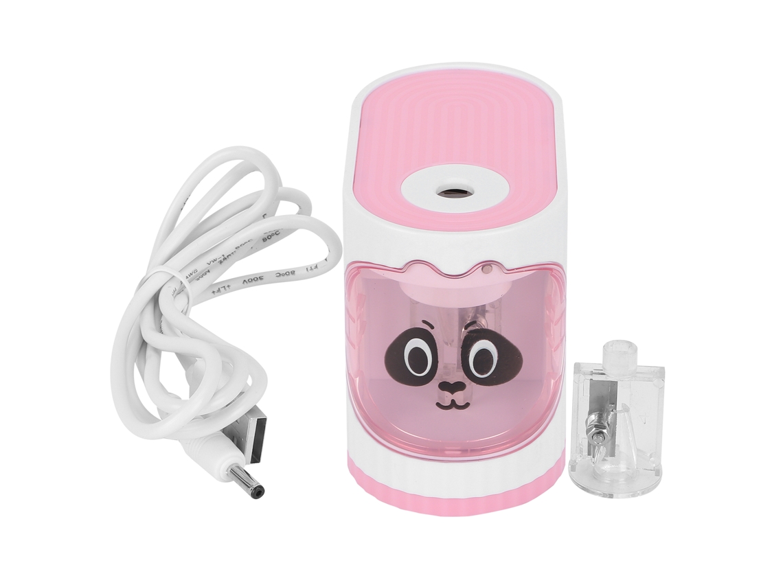 Sacapuntas Eléctrico Infantil Clase Dibujo Auto Stop Estuche Portátil Niños Artistas Rosa