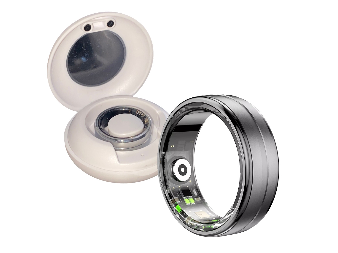 Anillo Inteligente KLACK, Fitness, Monitor de Frecuencia Cardíaca, Sueño, Podómetro, Calorías, IP67 - Negro - Talla 9