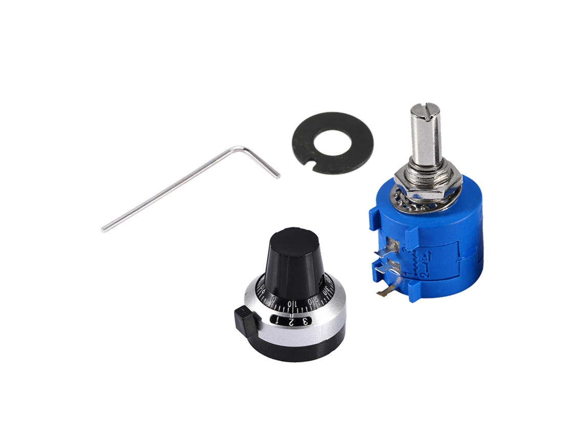 Potenciómetro Preciso Bobinado Rotativo 10k Ohm 10 Vueltas 3590s-2-103l Con Perilla