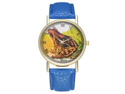 Reloj De Pulsera Analógico Con Esfera Redonda Y Movimiento De Cuarzo - Azul Real