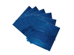 100 Unidades 10x10 Cm Cuadradas Láminas de Aluminio Azul para Envasar Dulces y Chocolates