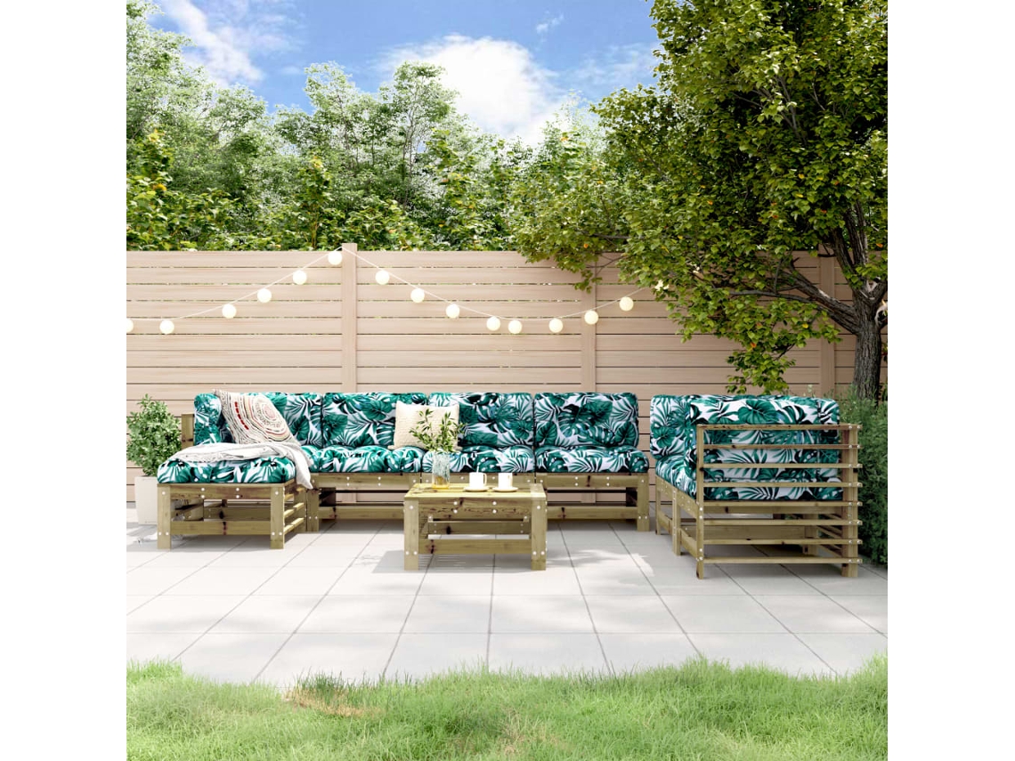 Conjunto de muebles de jardín de madera de pino impregnada Dkd Home Decor
