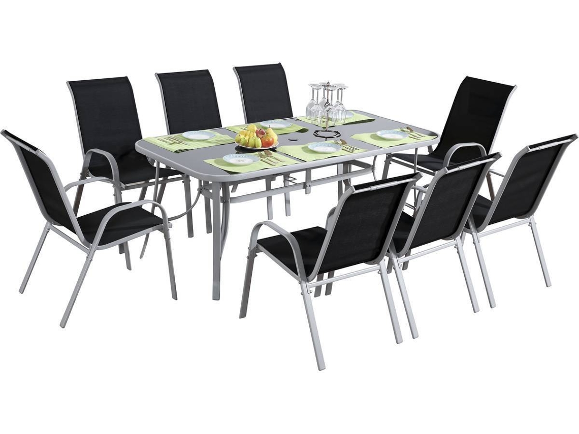 Conjunto de Jardín HABITAT ET JARDIN Phoenix (Negro, Blanco - Acero, Vidrio - 180x90x72 cm)