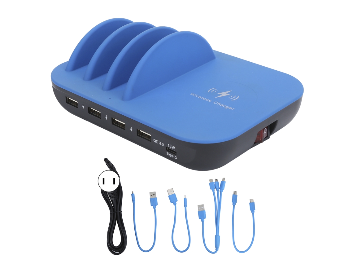 Estación De Carga Multipuerto Stw8128 Con Ranura Separada Para Ios Huawei Xiaomi Samsung
