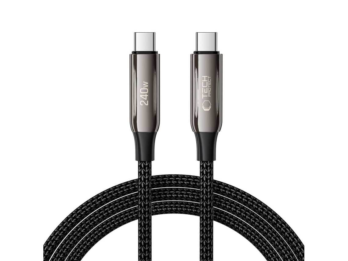 Cable TECH PROTECT Ub10t tipo C de 200 cm, PD240 W, QC4.0 para cargar teléfonos móviles