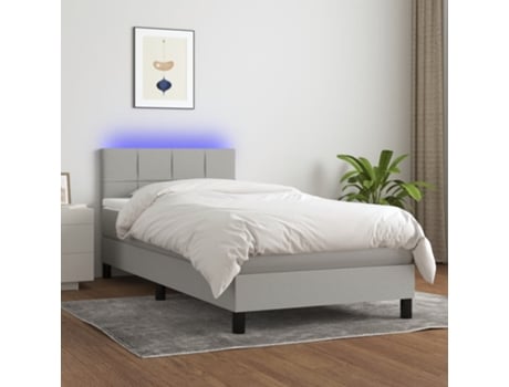 Cama con somier VIDAXL (Gris - Tela - 203 x 90 x 88 cm)