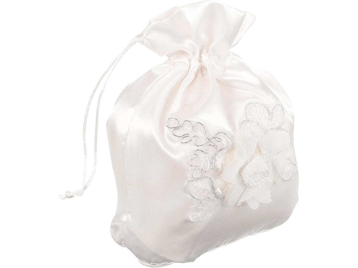 Bolsa Blanca Cordón Bodas Almacenamiento Objetos Pequeños Decoración Ambiental Fiestas Nupciales Tela
