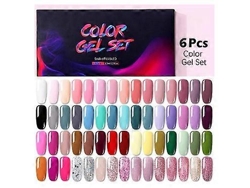Set de 6 colores para uñas de gel. Kit de uñas de poligel. Suministros y decoración de uñas. Nostalgia88