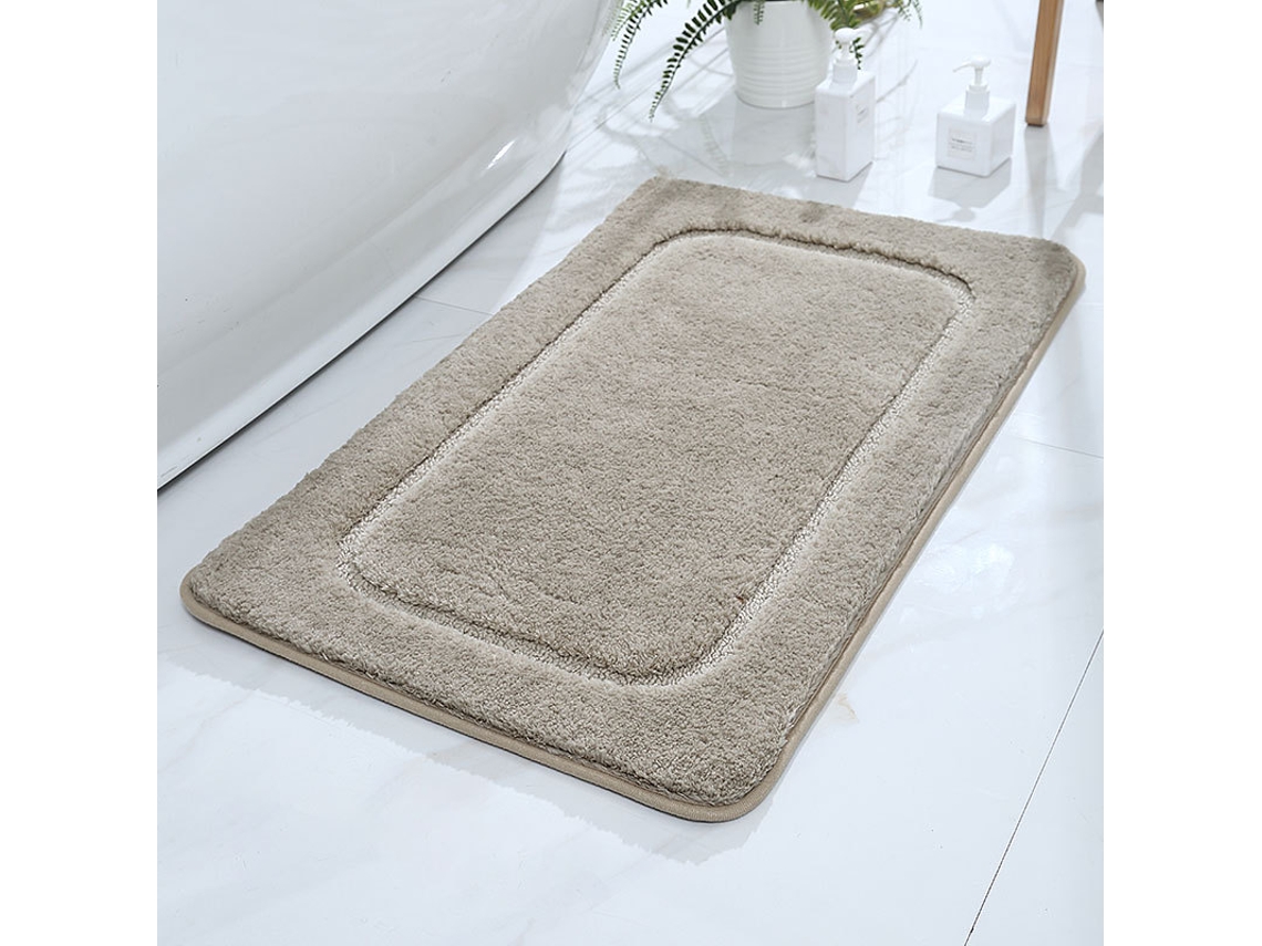 Alfombra de Baño LUUCOZK Antideslizantes Absorbentes Decoración Baño Secado Rápido Poliéster Marrón (50x80cm)