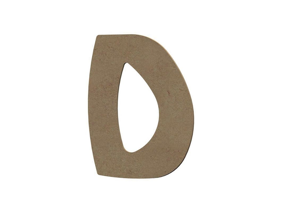 Letra D mayúscula de madera MDF para decoración - 8 cm