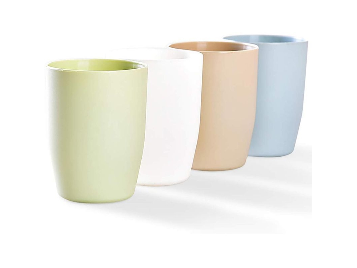 Juego De 4 Vasos De Plástico Para Inodoro Linjou, Ligeros, Duraderos Y Antibacterianos.
