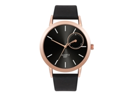Reloj De Moda Unisex Para Hombre Y Mujer Con Pantalla Analógica Y Correa De Pu Negra.