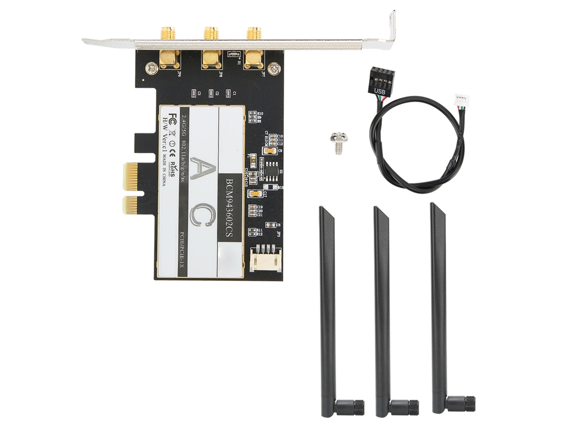 Tarjeta Inalámbrica 802.11ac Wifi Bluetooth 4.0 Wlan De Escritorio Pci E 3 Antenas