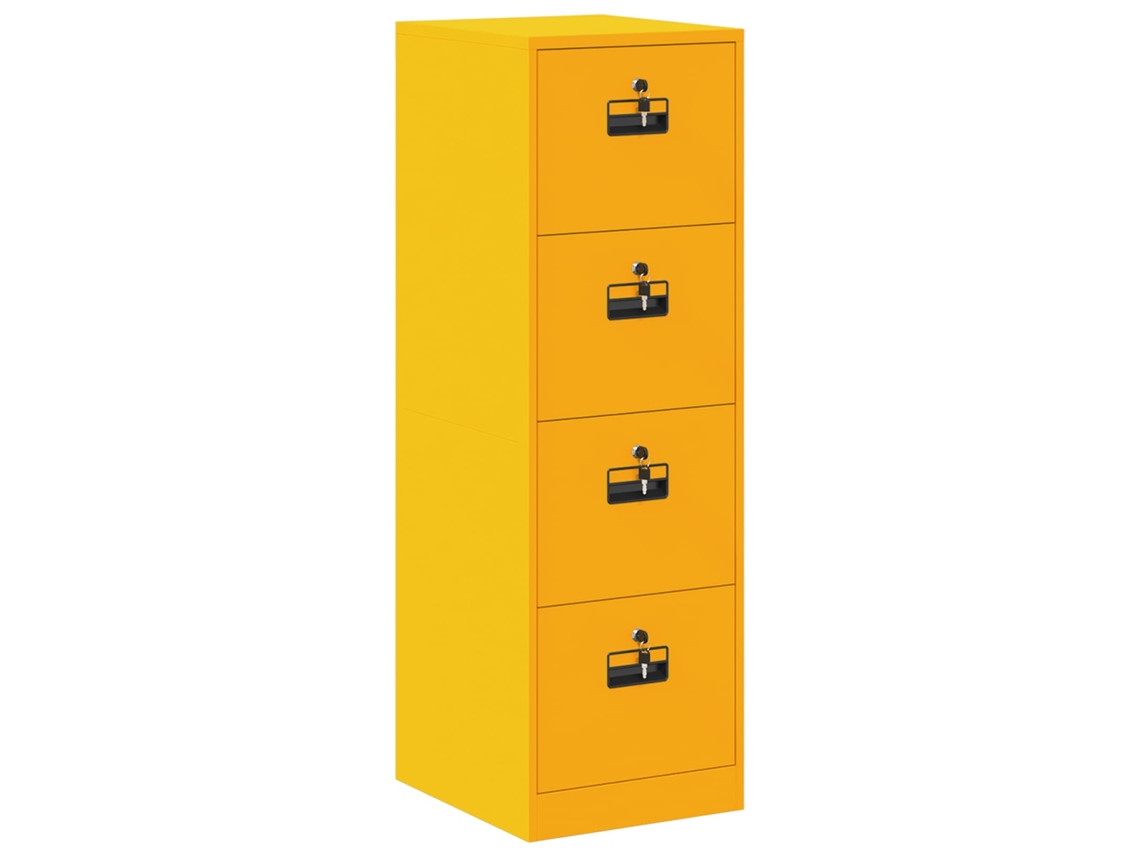 Conjunto de archivadores de 2 piezas Amarillo Mostaza 44x50x106,5 cm EXCLUSIVO MAISON