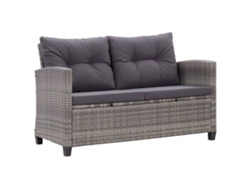 Sofá LOVELY HOME Relax de Jardín de 2 Plazas con Almohadones de Vime en Color Gris (124 x 68 x 77 cm)
