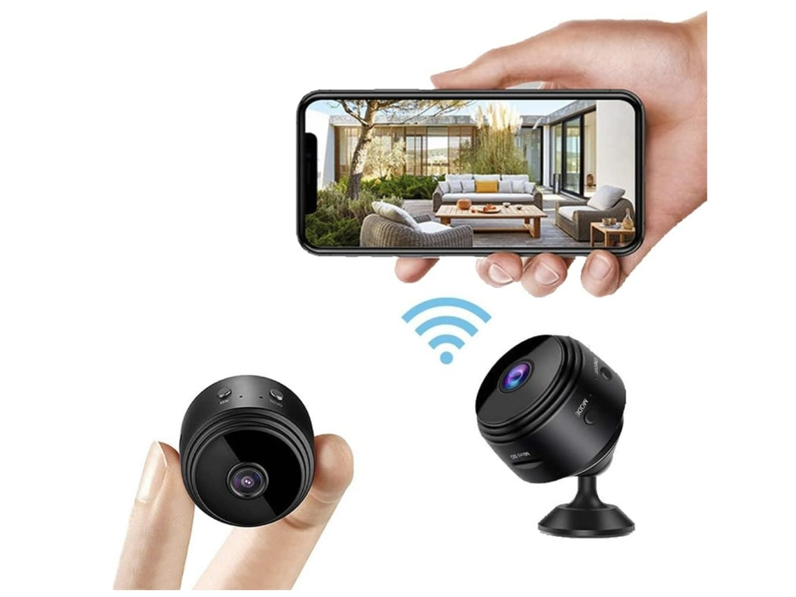 YEMAESRE A9 1080P Cámara inalámbrica Full HD con audio y vídeo Seguridad para el hogar con detección de movimiento con visión nocturna en negro