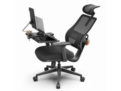 Sillas de oficina Newtral Magich003 con escritorio integrado, reposapiés, respaldo automático, soporte lumbar ajustable y reposabrazos 3D - Negro - Ofertas especiales