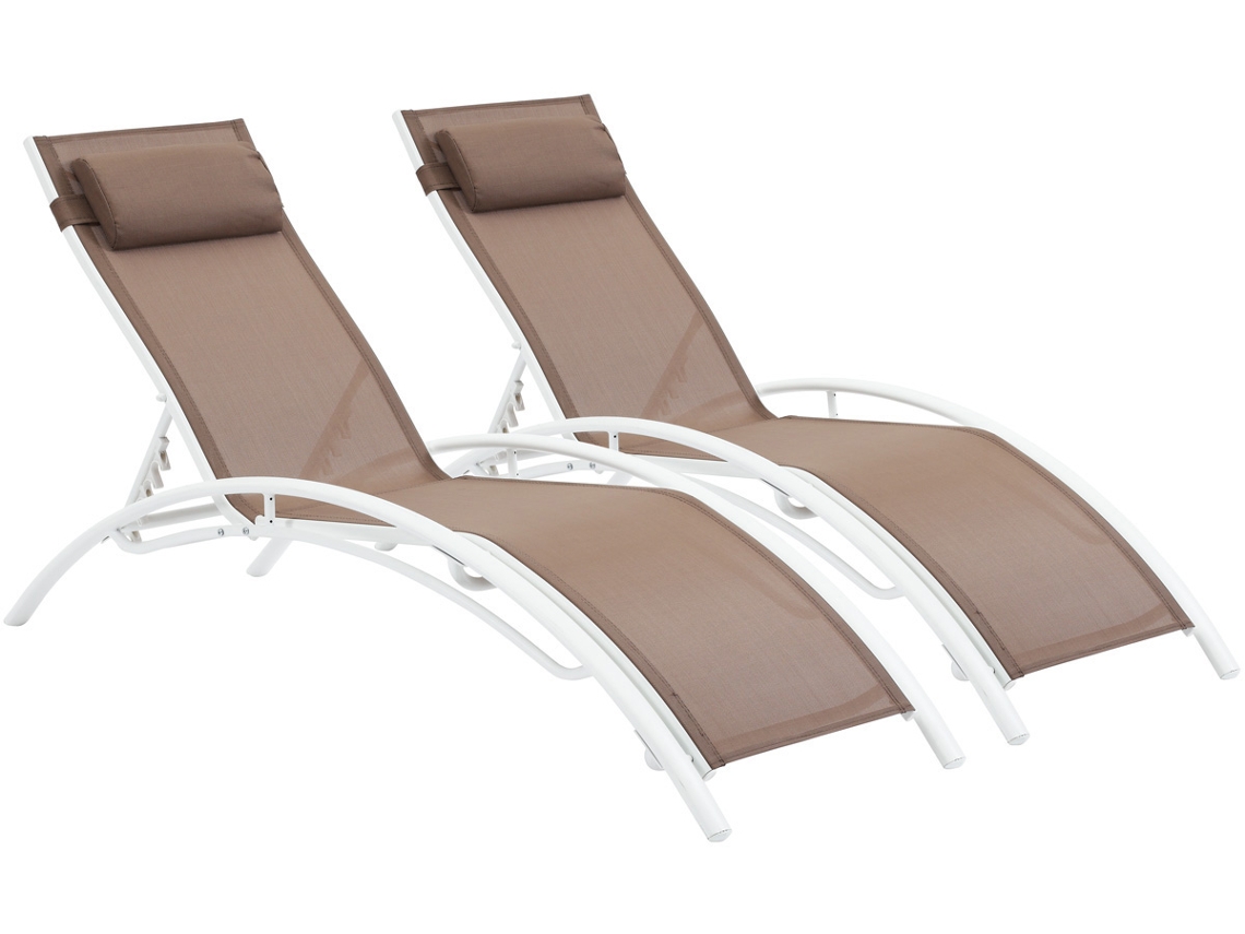 Tumbonas de aluminio Beauty Phoenix gris pardusco Lote de 2 Habitat Et Jardin