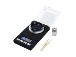 Balanza Digital Mini Portátil Precisa 0.001g-50g Con Peso De Calibración Y Pinzas Pantalla Lcd Multifunción Verde