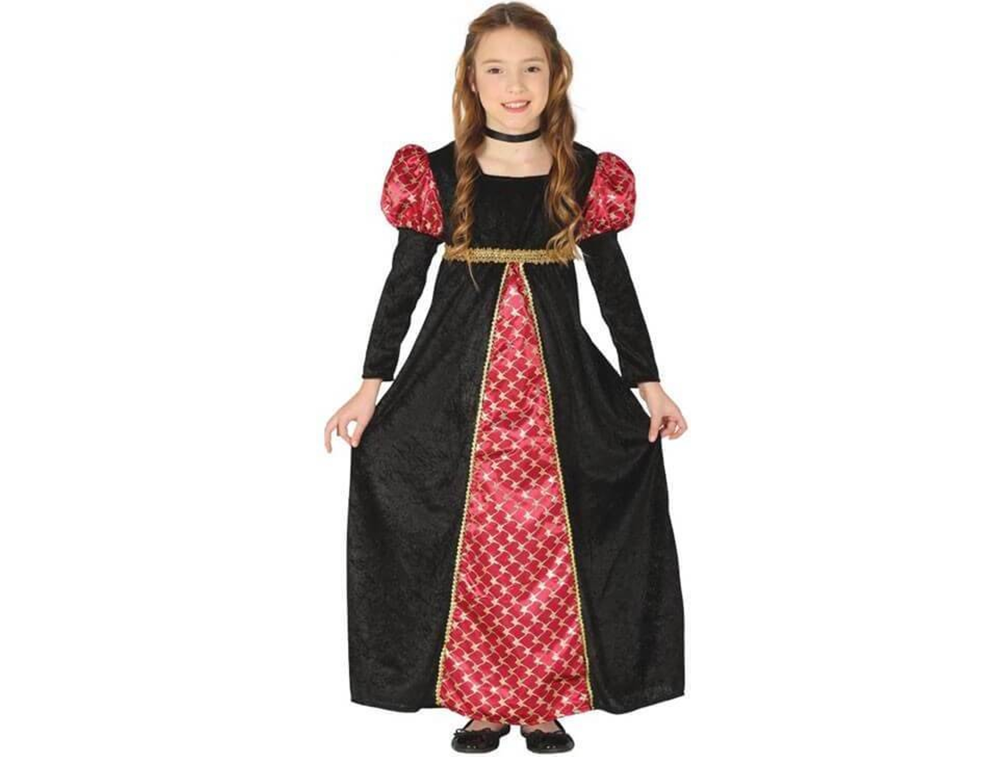 Disfraz de Niña DISFRAZZES Dama Medieval Negra (Talla: 10 a 12 años)