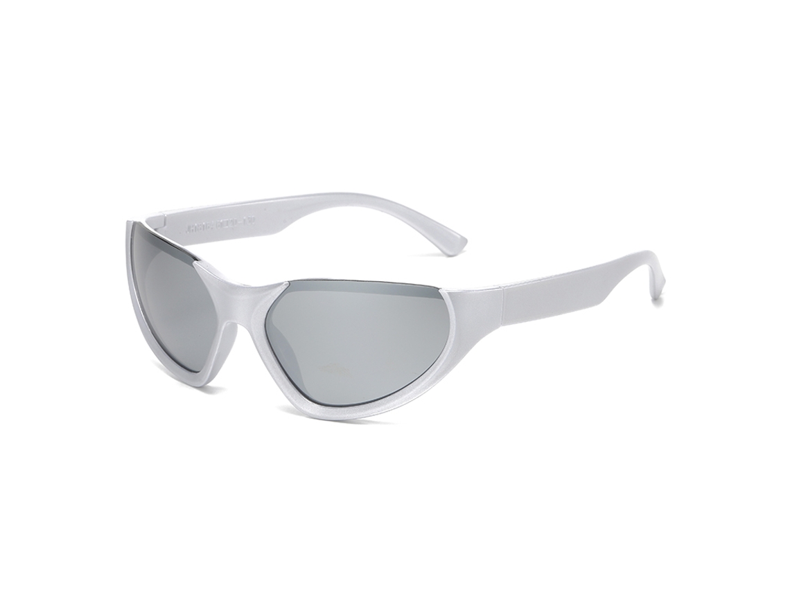 Gafas de sol de ciclismo MDUG con diseño punk y protección UV400, lentes de polipropileno (plateadas)