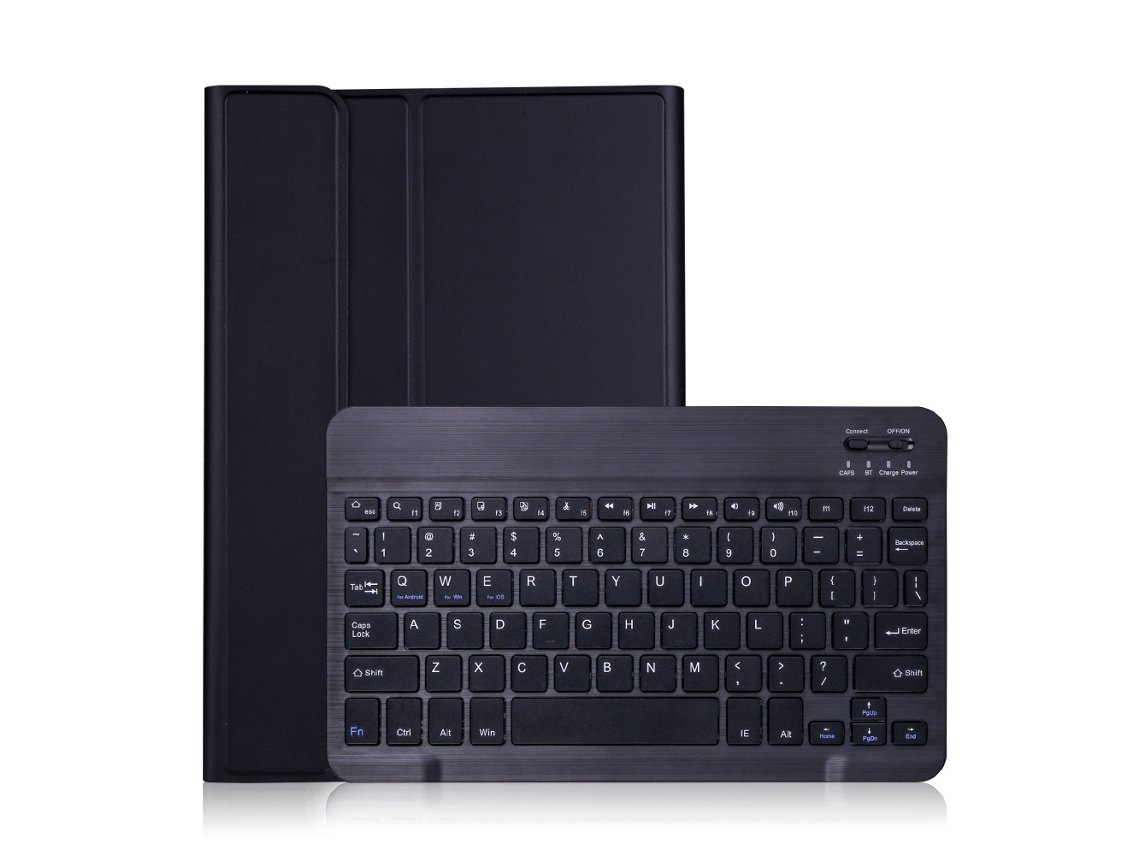 Funda con teclado Bluetooth Fwinl para Oppo OnePlus Pad Go 11.35, funda magnética de cuero, color negro portugués