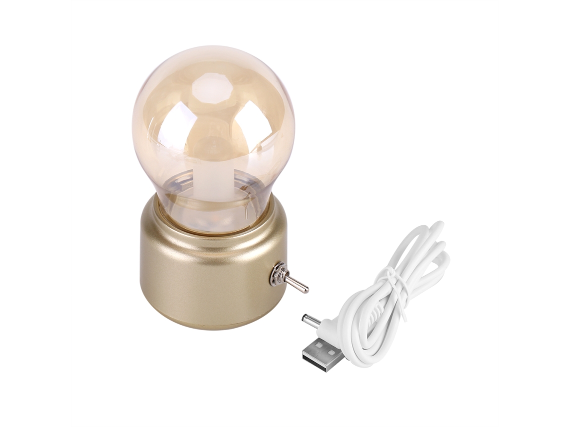 2026-lámpara De Noche Led Retro Creativa Recargable Usb Color Dorado