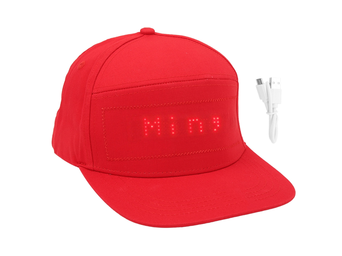 Gorro Led Bluetooth Inteligente Con Pantalla Editable Para Halloween Y Fiestas - Rojo