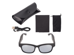 Gafas de sol inteligentes LAXISCREED con Bluetooth, semiabiertas, plateadas.
