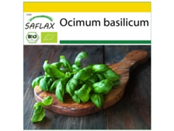 SAFLAX Conjunto de cultivo Ecológico Albahaca Dulce Genovesa 800 semillas Con mini invernadero, sustrato de cultivo y 2 macetas Ocimum basilicum