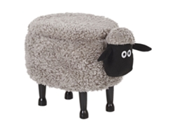 Puf infantil con almacenaje BELIANI Sheep de Poliéster Gris 55x35x40