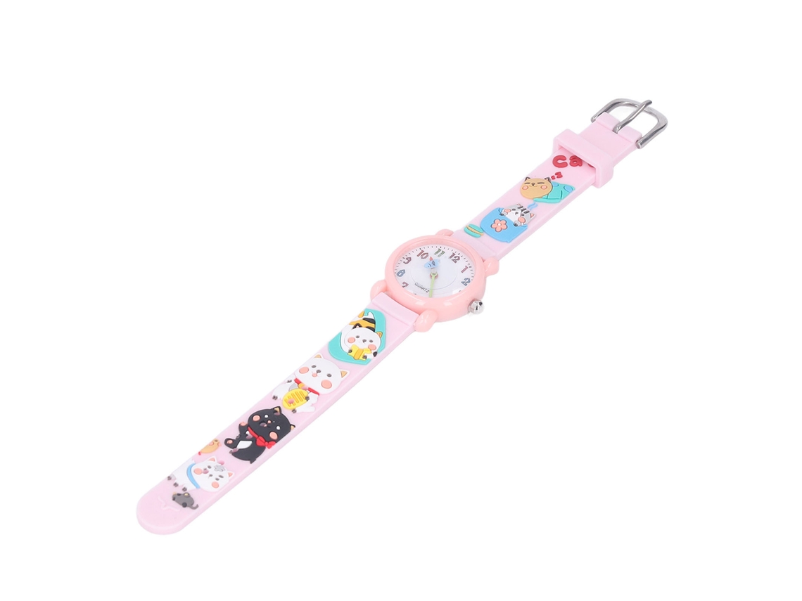 Reloj Infantil Para Niños Y Niñas, Diseño De Dibujos Animados En 3d, Resistente Al Agua, Rosa, Súper Bonito.