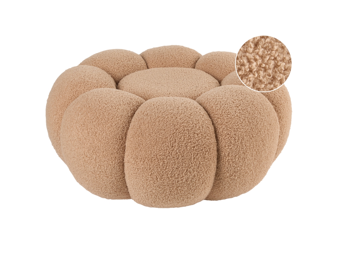 Puf Beliani Beaufort Bouclé Marrón 60x60x27
