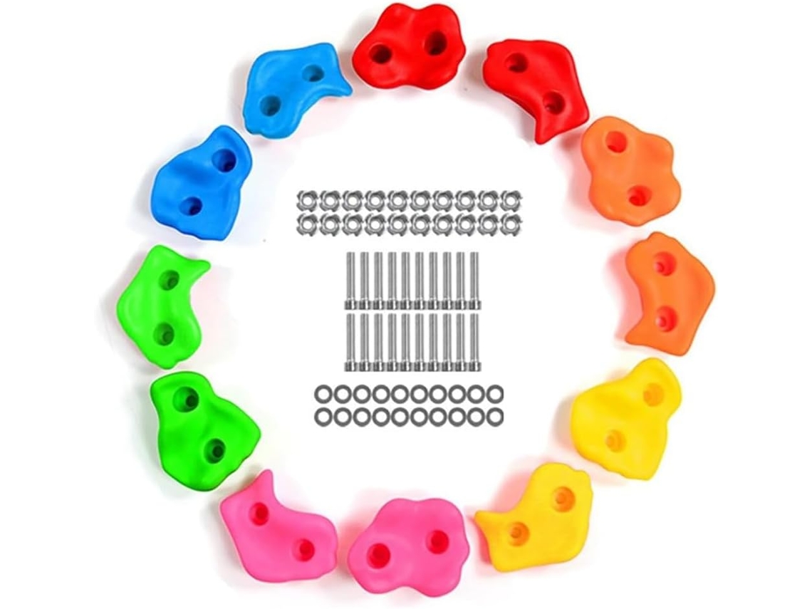 Set De Escalada De 12 Piezas Con Asas Ergonómicas De Pe Para Niños Y Adultos.