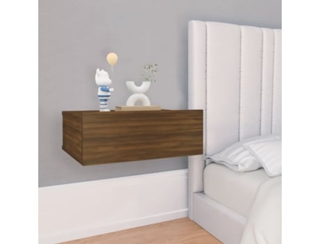 MAISON EXCLUSIVE Mesita de noche flotante 2 uds madera roble marrón 40x30x15cm