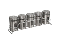 Especiero en acero inoxidable - 5 latas