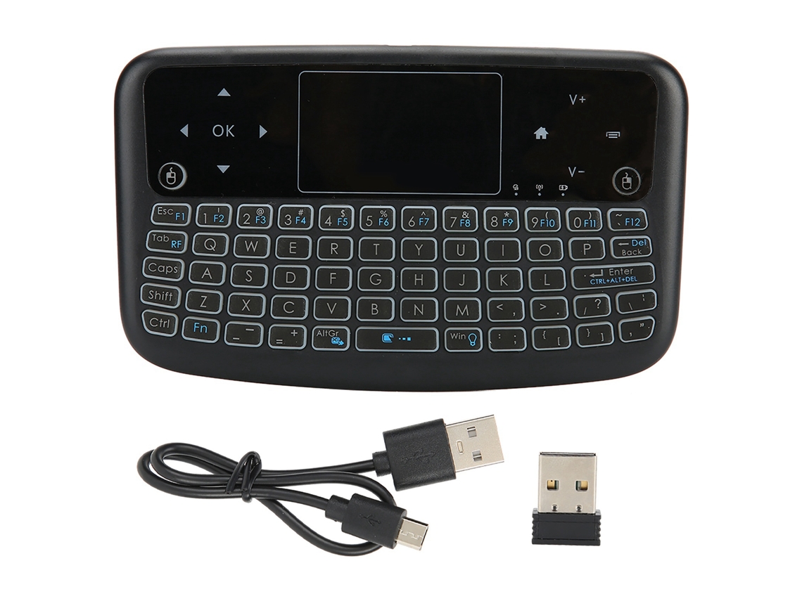 Teclado Inalámbrico Mini Con Retroiluminación, Ratón Aire Y Touchpad