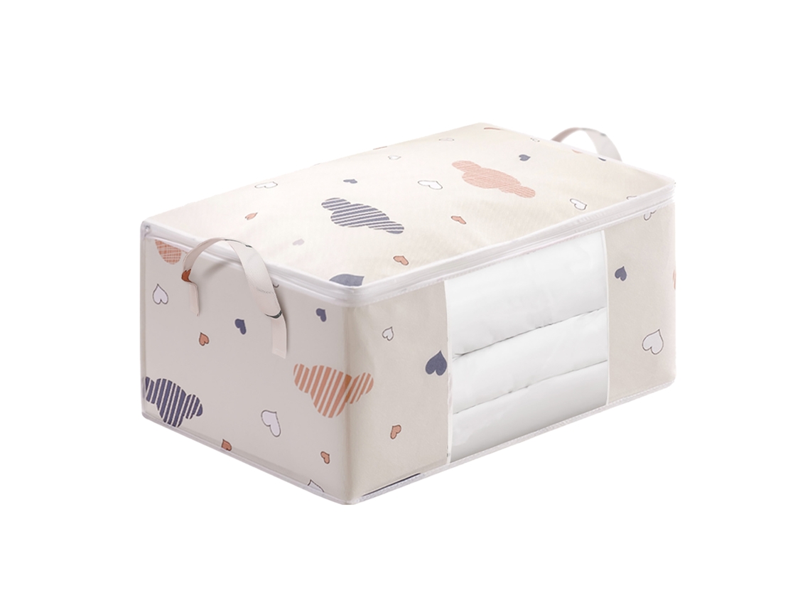 Bolsa De Almacenamiento Para Edredones, Mantas Y Ropa, 50 Litros, Ventana Transparente, Asas Reforzadas.