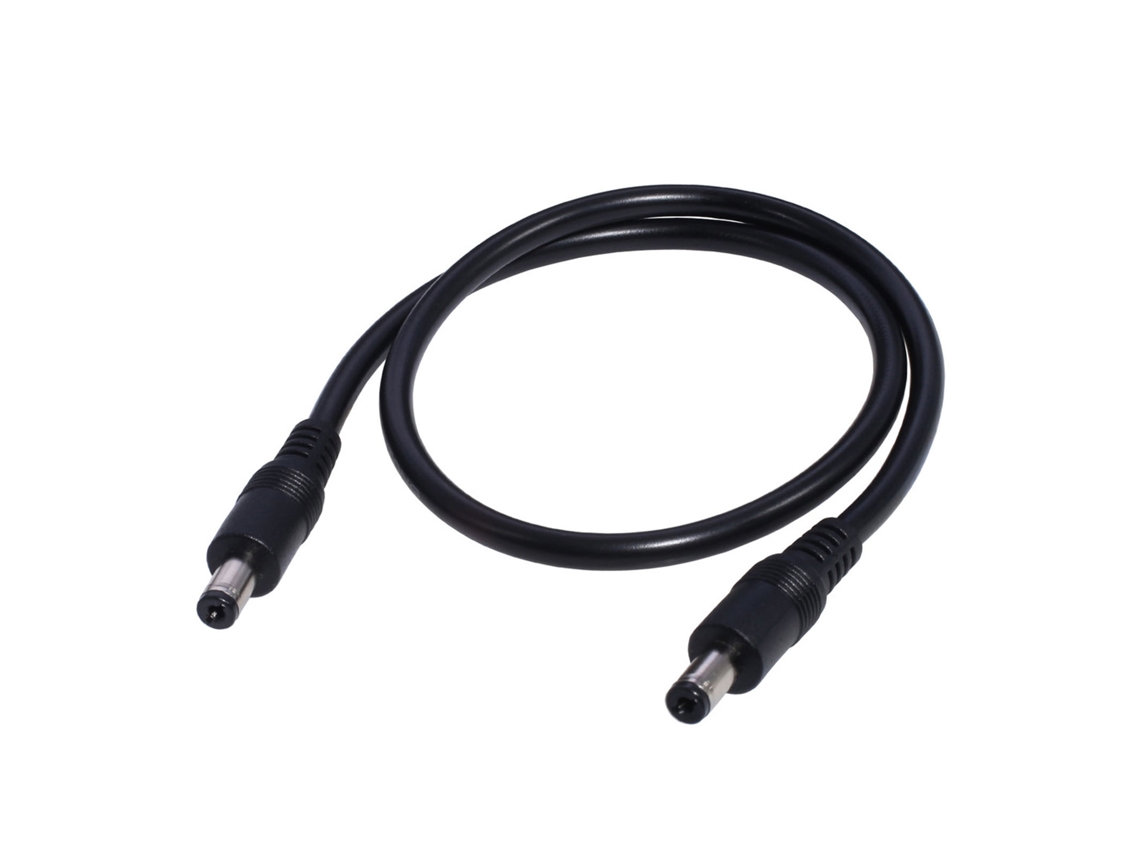 Cable de alimentación DC Velora 2026 de 5 m (16,4 pies) con conector macho doble de 5,5 x 2,1 mm, resistente al agua, para exteriores con PD de 100 W.