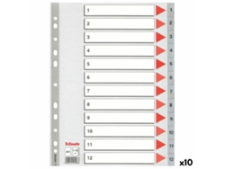 Separadores Esselte Numerado Gris A4 12 Hojas (10 Unidades)