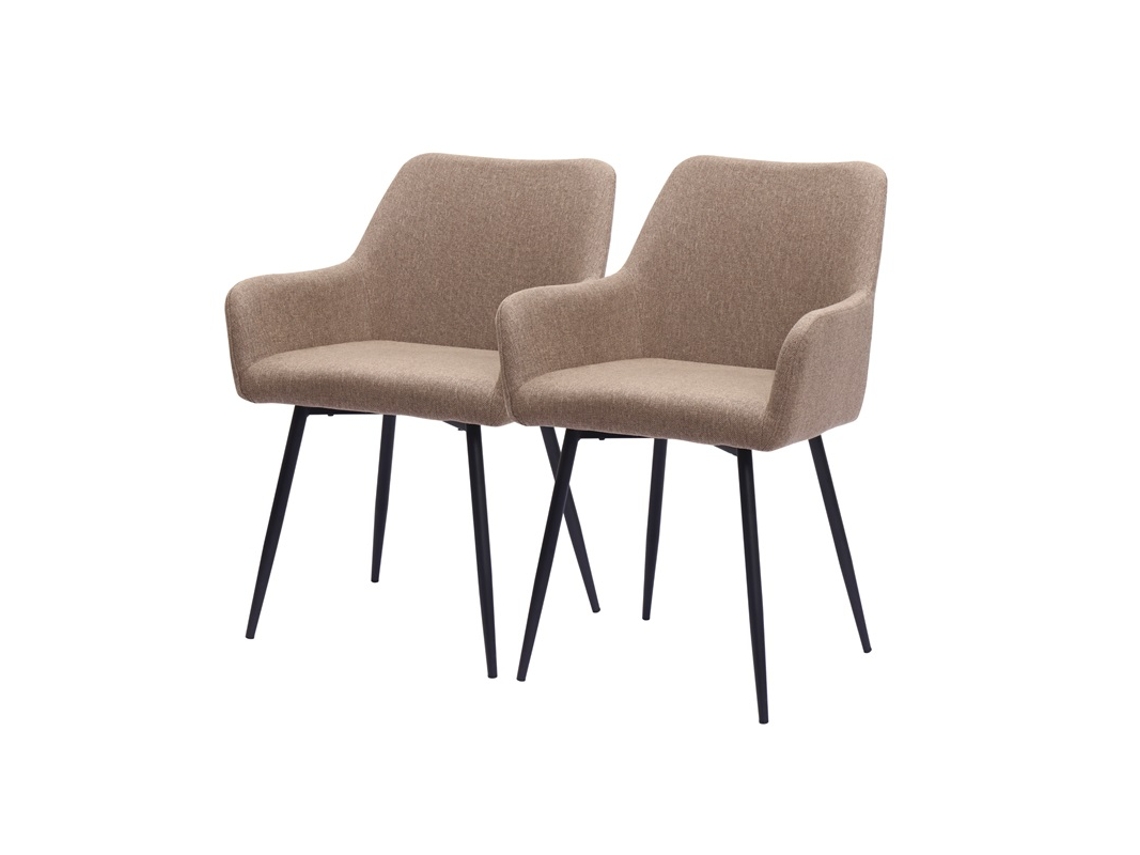 Juego de 2 sillas de comedor clásicas, con asiento ancho y reposabrazos.