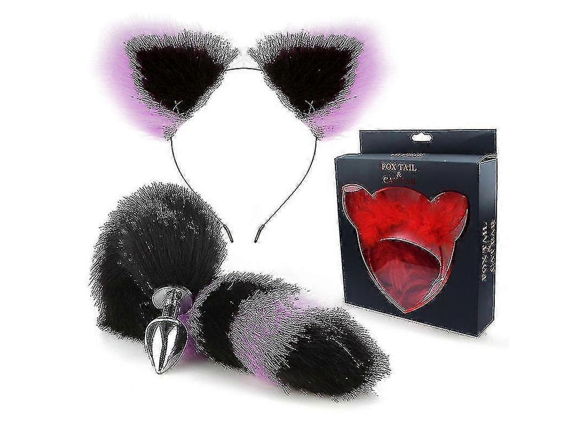 Accesorios De Rol: Cola Y Orejas De Zorro De Pelo Falso Para Fiesta Halloween Carnaval Talla Única H