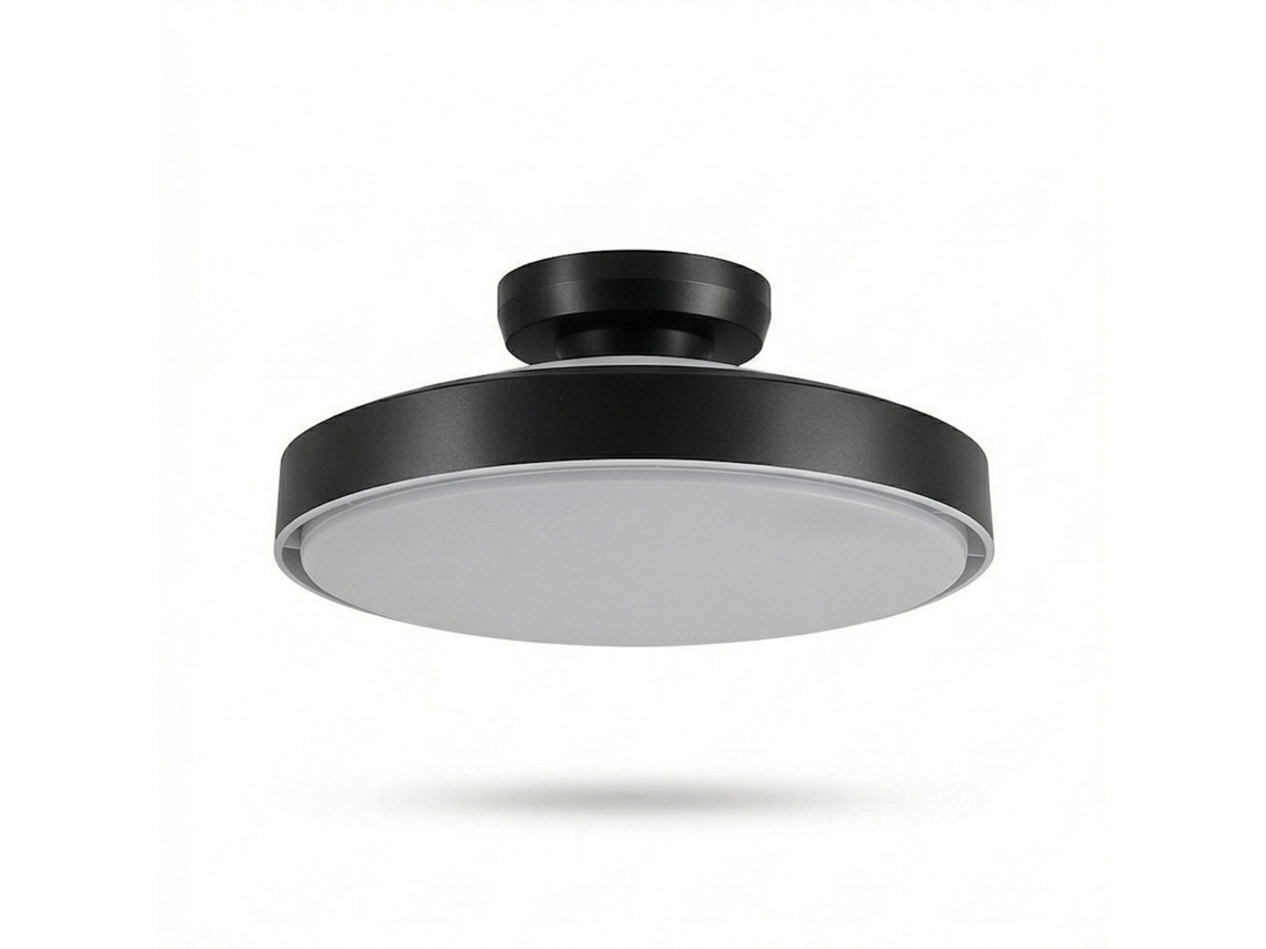 Ventilador De Techo Sin Aspas 56w Silencioso 50cm Con Doble Luz Led En Cuerpo Y Lámpara Negro
