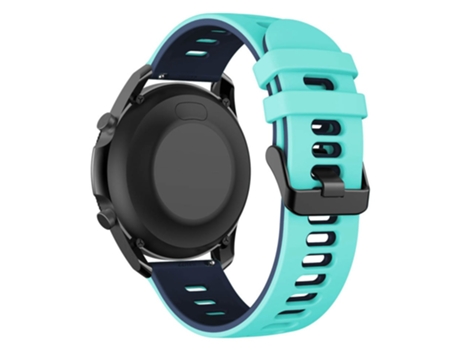 Correa de Silicona bicolor 22mm para Samsung Galaxy Watch3 45mm/Huawei Watch 3/Garmin Forerunner 255/Apex 46mm - verde azulado azul
