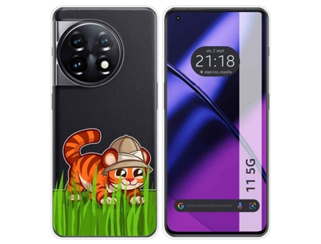 Funda Silicona Transparente para Oneplus 11 5G diseño Tigre Dibujos